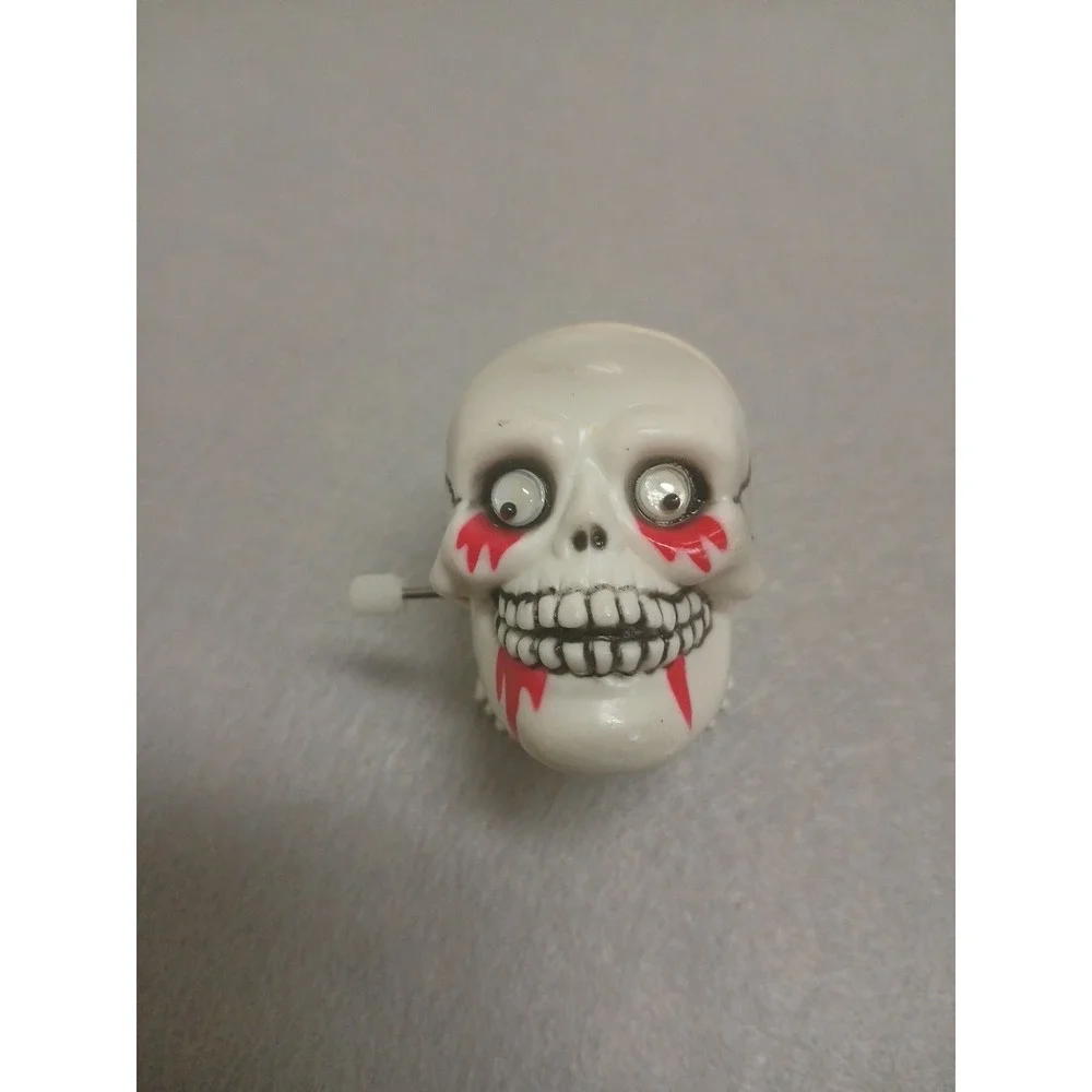 Vintage Russ Halloween Lot Jewelry Wind Up Skull Moving Jaw Googly Eye Bleeding
